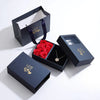 Rose Charm Gift Box – Four-Leaf Clover & Heart Necklace Set